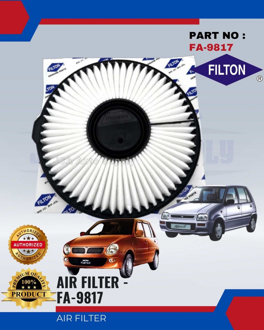 AIR FILTER PERODUA KANCIL 660 850 FILTON FA98171780187Z03 / 17801